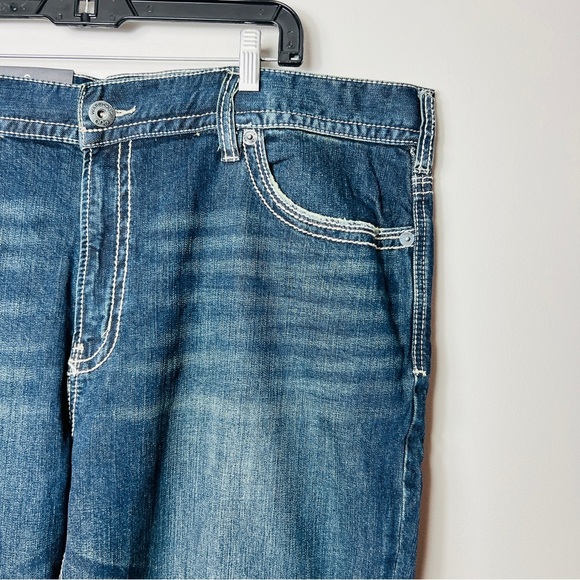 NWT Warehouse Blue Dark Wash Denim Relaxed Straight Leg Jeans men’s size 42 - Picture 4 of 12